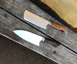 Knifemaking workshop student completed knives